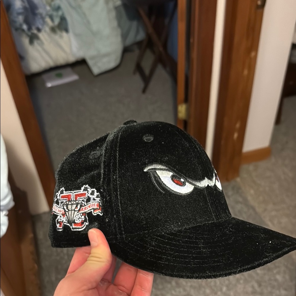New Era Black Hat with White and Red Accents, Minor league team
